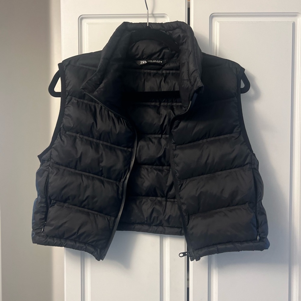 Zara cropped puffer vest